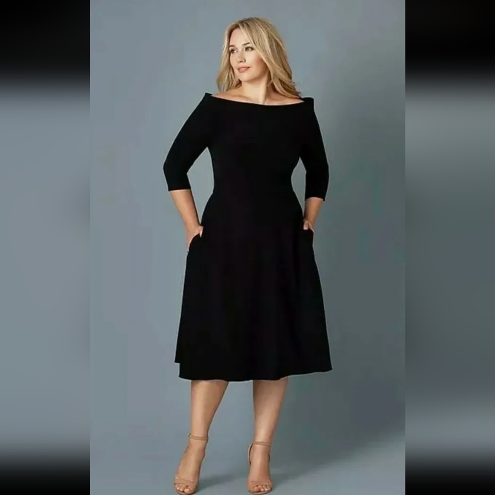 InLove by Marina Bulatkina Dress 10 Audrey Black Fit & Flare
